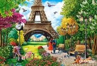 Puzzle 1000 Układanka Obraz Miasto WIEŻA EIFFLA Paryż Park Wiosna 9+ Castor