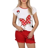 Myszka Minnie Disney Kremowo-czerwona piżama na krótki rękaw 134 cm