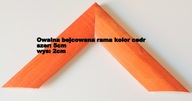 Drewniana owalna bejcowana kolor cedr rama 70x90
