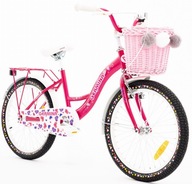 Rower dziecięcy BMX 20" cali Różowy z Koszykiem dla Dziewczynki 4+ lat
