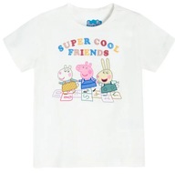 Cool Club Dievčenské tričko biele Prasiatko Peppa r 116