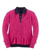 Ralph Lauren dievčenské sveter Peplum ružový veľkosť 140