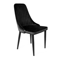 Krzesło LOUIS welurowe czarne 44x59x88 cm HOMLA
