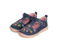 Sandałki, kapcie DD step barefoot tekstyl jeans/kwiatki 24