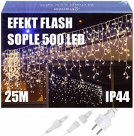 JÉGCSAP 500 LED FÜGGÖNY KÜLTÉRI LÁMPA IP44 FEHÉR MELEG+ HIDEG VAKU 20M