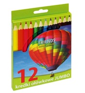 KREDKI OŁÓWKOWE JUMBO 12 KOLORÓW GRAND