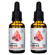 2x Aura Vitamín D3 K2 MK7 Forte Imunologický systém Imunita Kvapky 30ml