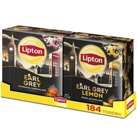 Zestaw Lipton herbata czarna ekspresowa EARL GREY, LEMON 2x92 torebki 322g