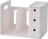 Organizer na biurko 3 szuflady biały stojak na książki