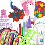 ŠTARTOVACIA SADA NA QUILLING, ZÁKLADNÉ NÁSTROJE, PÁSY, IHLY, ŠABLÓNY