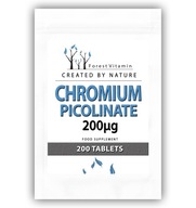 Forest Vitamin CHROMIUM PICOLINATE Chróm Pikolinian Chudnutie 200tabl