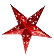 Świecąca Gwiazda 10 Led Wisząca Świąteczna Dekoracja WITRAŻ LAMPION 3D RED