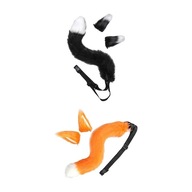 kostým chvost Zvieracie uši a chvost Čierno-pomaranč