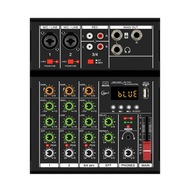 Studio Audio Mixér 4-kanálový 48V Power Reverb Analógový mixér RCA čierny