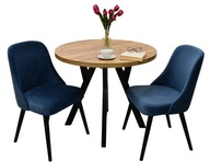 Okrągły stół + 2 krzesła, loftowy design, polska produkcja, wybór kolorów