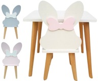Konferenčný stolík so stoličkou zajac pre deti králik Pucuś mašľa