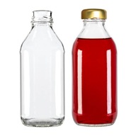 Butelki na Soki Szklane Kubuś z Nakrętkami Kompot Nalewki 12 sztuk 330 ml