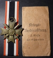 Kriegsverdienstkreuz 2 klasy z mieczami+ torebka Rudolf Souval II
