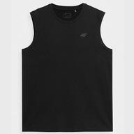 4F tričko bez rukávov okrúhle bavlna čierna