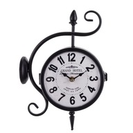 Zegar ścienny metalowy dekoracja retro wiszący dwustronny czarny