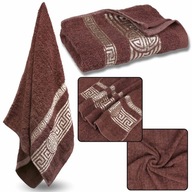 Svetloburgundový bavlnený uterák ozdobná výšivka egyptský vzor 70x135cm x1