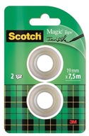 Taśma klejąca 3M Scotch Magic 2 rolki 19 mm x 7.5m 2 SZTUKI W BLISTRZE