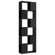vidaXL Regál na knihy/priečka, čierny s leskom, 60x24x186 cm