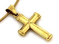 Klasyczny złoty krzyżyk 333 zawieszka na Chrzest Komunię prezent 8k wisior