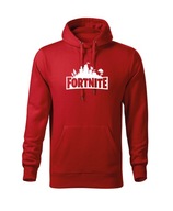 Detská mikina s kapucňou K129 FORTNITE červená veľ. 146