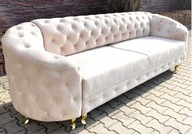Sofa Kanapa pikowana Glamour Chesterfield rozkłada