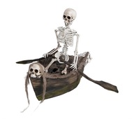 Szkielet w łodzi ruchomy 37x30cm na HALLOWEEN