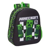 Školský batoh 3D Minecraft Black Farba Zelená 27 x 33 x 10 cm