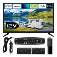 Telewizor do KAMPERA 12V 24 cale WiFi SMART ANDROID TV XIAOMI BT USB HDMI