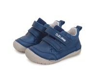 Buciki, buty dziecięce skórzane DD step barefoot niebieskie 20