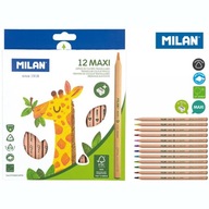 MAXI PASTELKY 12 FARIEB TROJUHOLNÍKOVÉ NATURAL MILAN 841