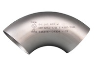 Kolano nierdzewne BEZSZWOWE 76,1x2,9 mm INOX 321