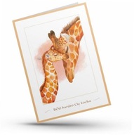 Karnet - Bóg bardzo Cię kocha - żyrafy