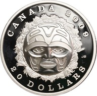 70. Kanada, 20 dolarów 2009, Summer Mask, 1 oz Ag999 st. 1