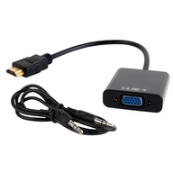 Adapter HDMI do VGA Konwerter sygnału monitora + AUDIO jack