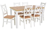 6 krzeseł krzyżak i stół rozkładany ARTISAN