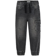 Cool Club Spodnie jeansowe chłopięce jogger grafitowe r 140