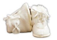 Buciki niemowlęce na zimowe ocieplane do chrztu R2