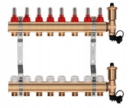 Rozdzielacz mosiężny do ogrzewania podłogowego podłogówki 8 sekcji