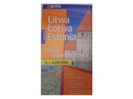 Litwa Łotwa Estonia Mapa samochodowa -