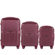 PDT01-3, Komplet 3 walizek Wings L,M,S, Burgundy