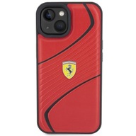 ORYGINALNE Etui FERRARI Metal Logo plecki Skórzane do iPhone 13 / 14 / 15