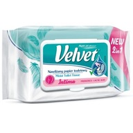 VELVET INTIMA 2W1 PAPIER TOALETOWY NAWILŻANY Z KLIPSEM LACTIC ACID 42 SZT.