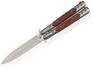 Nóż motylkowy Brown Wood balisong drewno butterfly