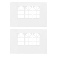 Ściany boczne z oknami, 300x195 cm, białe, PE, 2szt.