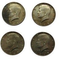 USA, 4 x 1/2 dolara Kennedy 1965, stan 1-